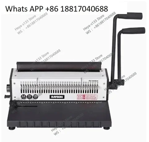 TD-1500B34 Manual Spiral Wire Binding Machine Metal 34 Punching Hole Square 4*4mm Photo Album A4 Paper Binder Puncher Machine