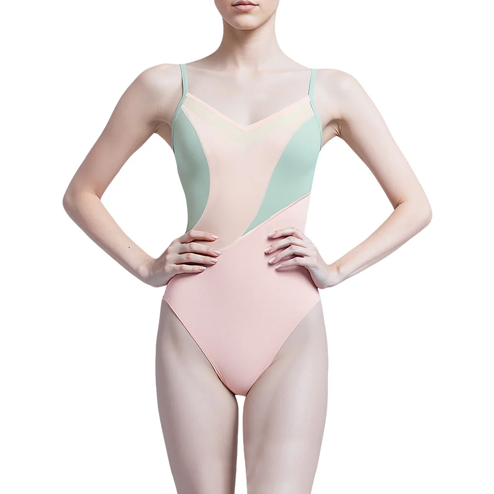 women-camisole-ballet-leotard-color-block-mesh-splice-dancewear-for-adult-gymnastics-training
