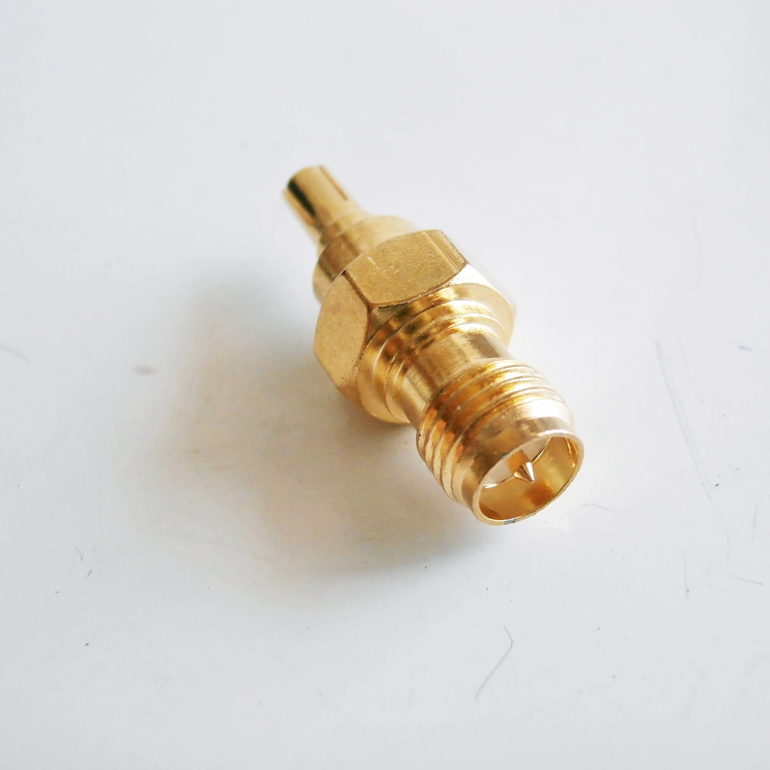 1X Pcs RP-SMA RPSMA RP SMA Female To CRC9 Male Plug RPSMA To CRC9 Connector Socket GOLD Brass Straight Coaxial RF Adapters