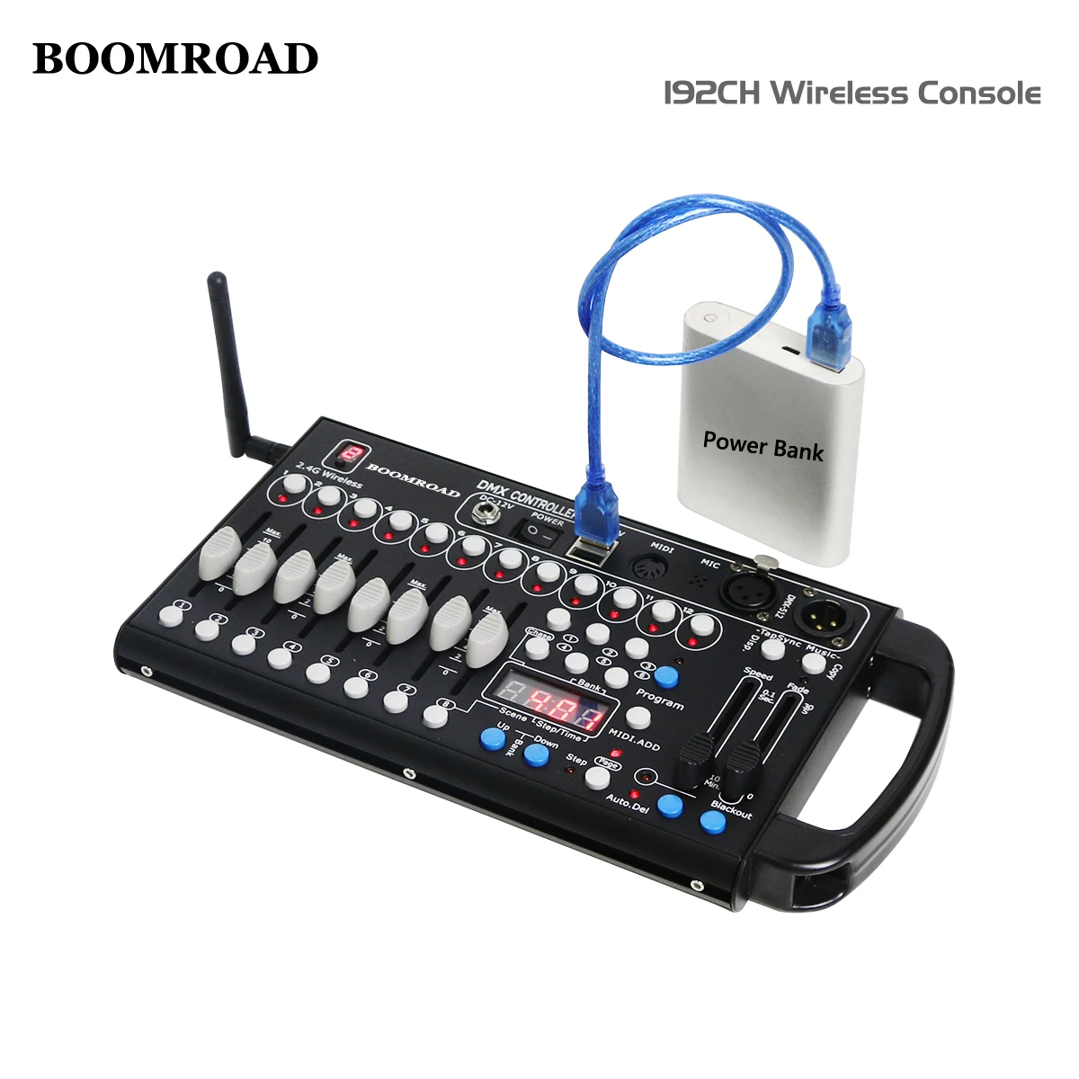 192ch Dmx Controller Wireless DMX Receiver Built in Battery Stage Lighting Effect DJ Light Controller Disco Light for Home Party