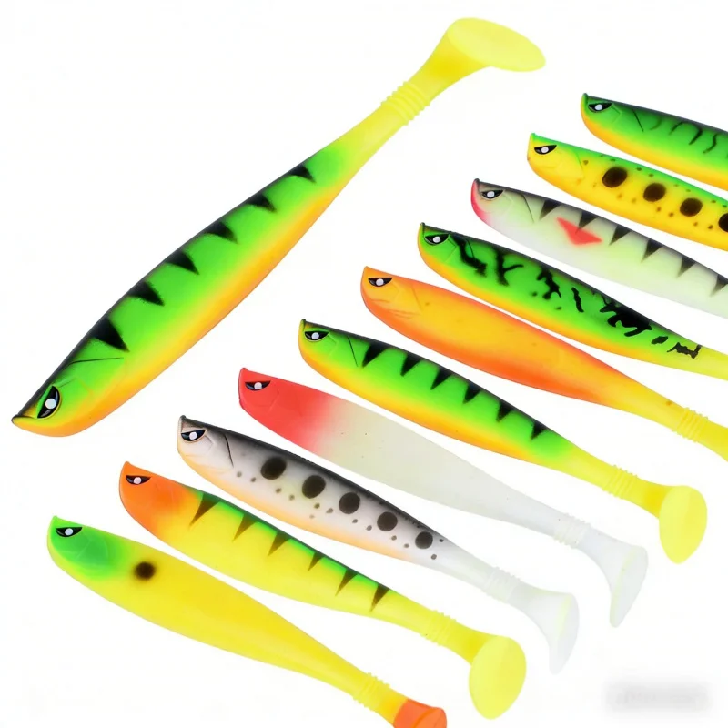 

10PCS 12CM9GTSoft tail lure for sea fishing, artificial bait, shrimp lure, oil lure, fishing bait