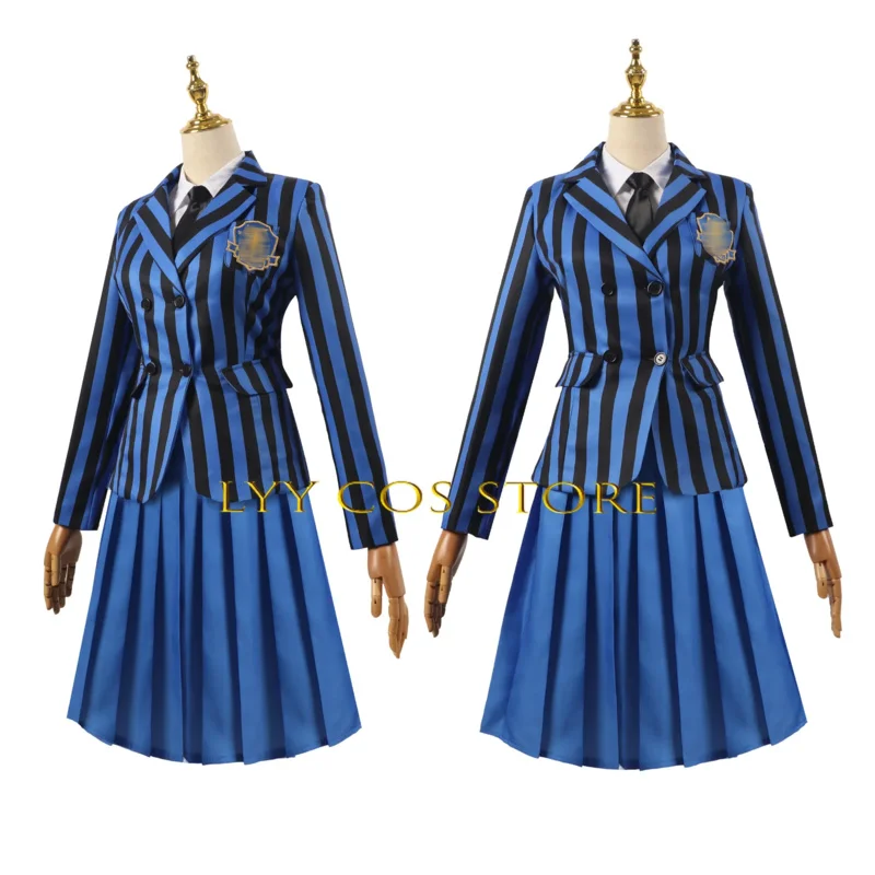 Sinclair Enid Cosplay Anime Costume School Uniform Wednesday Jacket Skirt Suit Wig Set Halloween Party Outfit for Women Girl