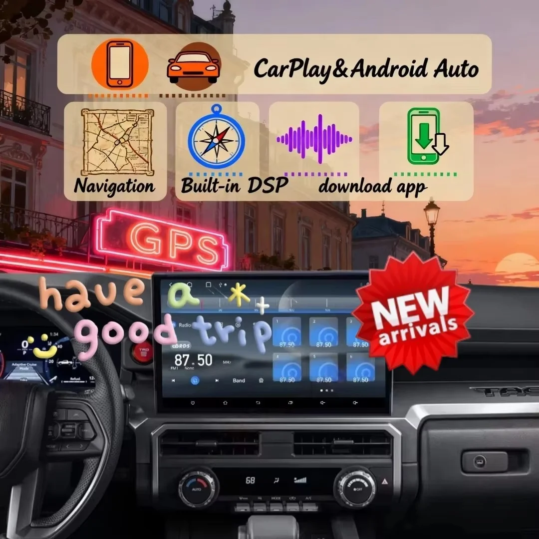 

14,6-дюймовый Android 13 для Toyota Tacoma 2024: автомагнитола с CarPlay, GPS-навигацией, мультимедийным плеером, головным устройством, стереосистемой и Wi-Fi