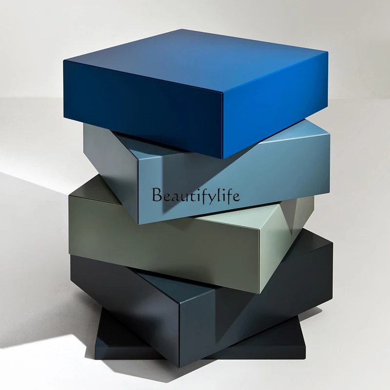 

03 Italian minimalist paint chest bedroom bedside modular rotatable four chest