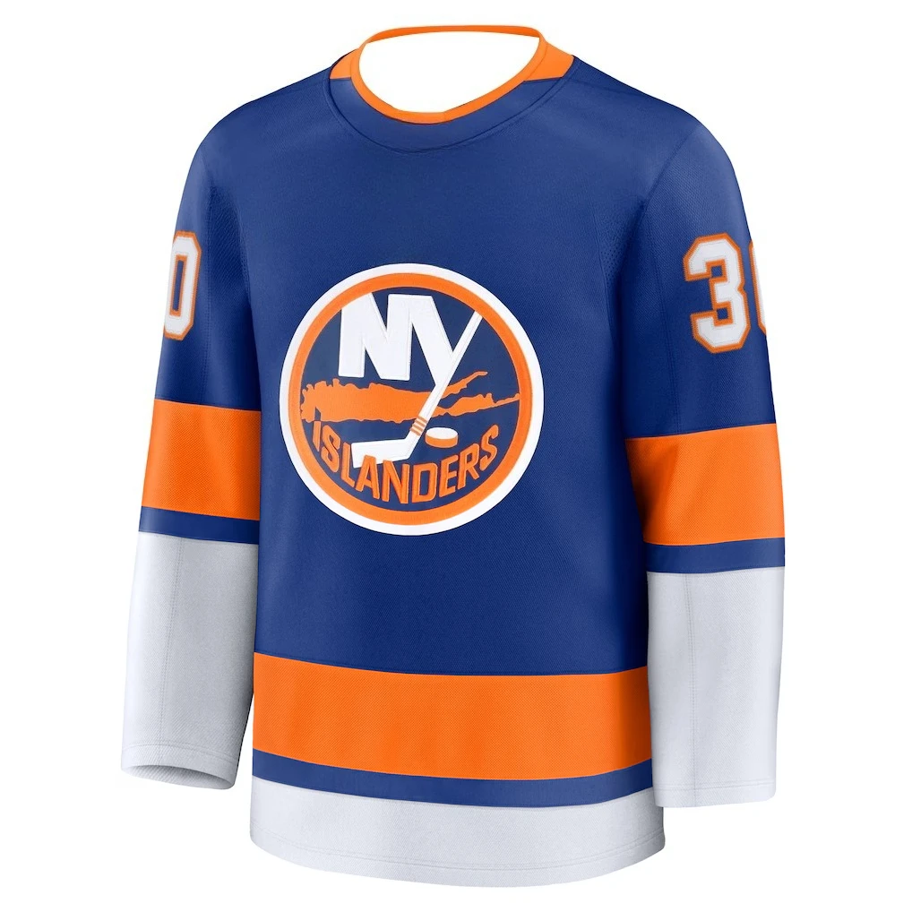 Hockey Jersey - Blue with Orange/White Athletic Jersey 3d HD Prints