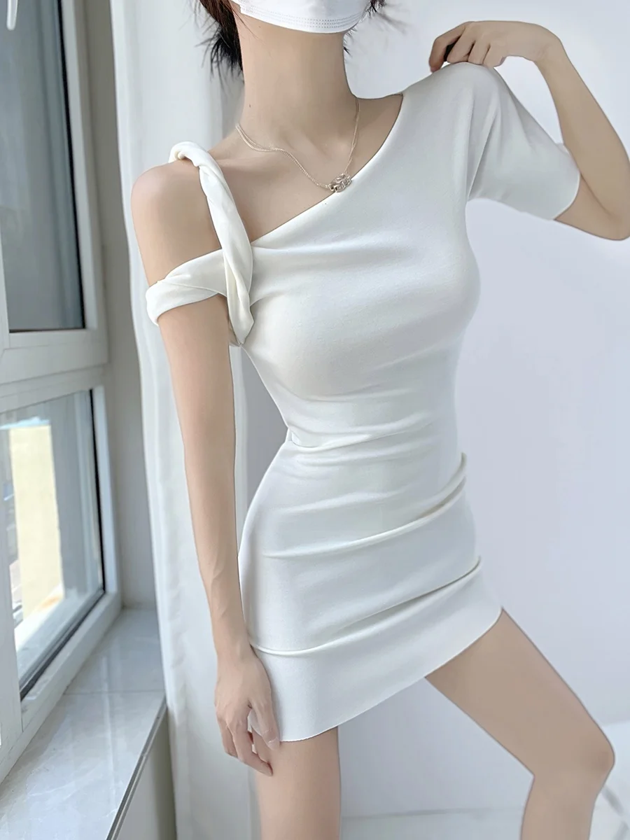 

MianCun Sexy Slim Fit ort Dr Bone White Women's Summer High Waist Bodycon Skirt Tight Fit High Waist Polyester Blend
