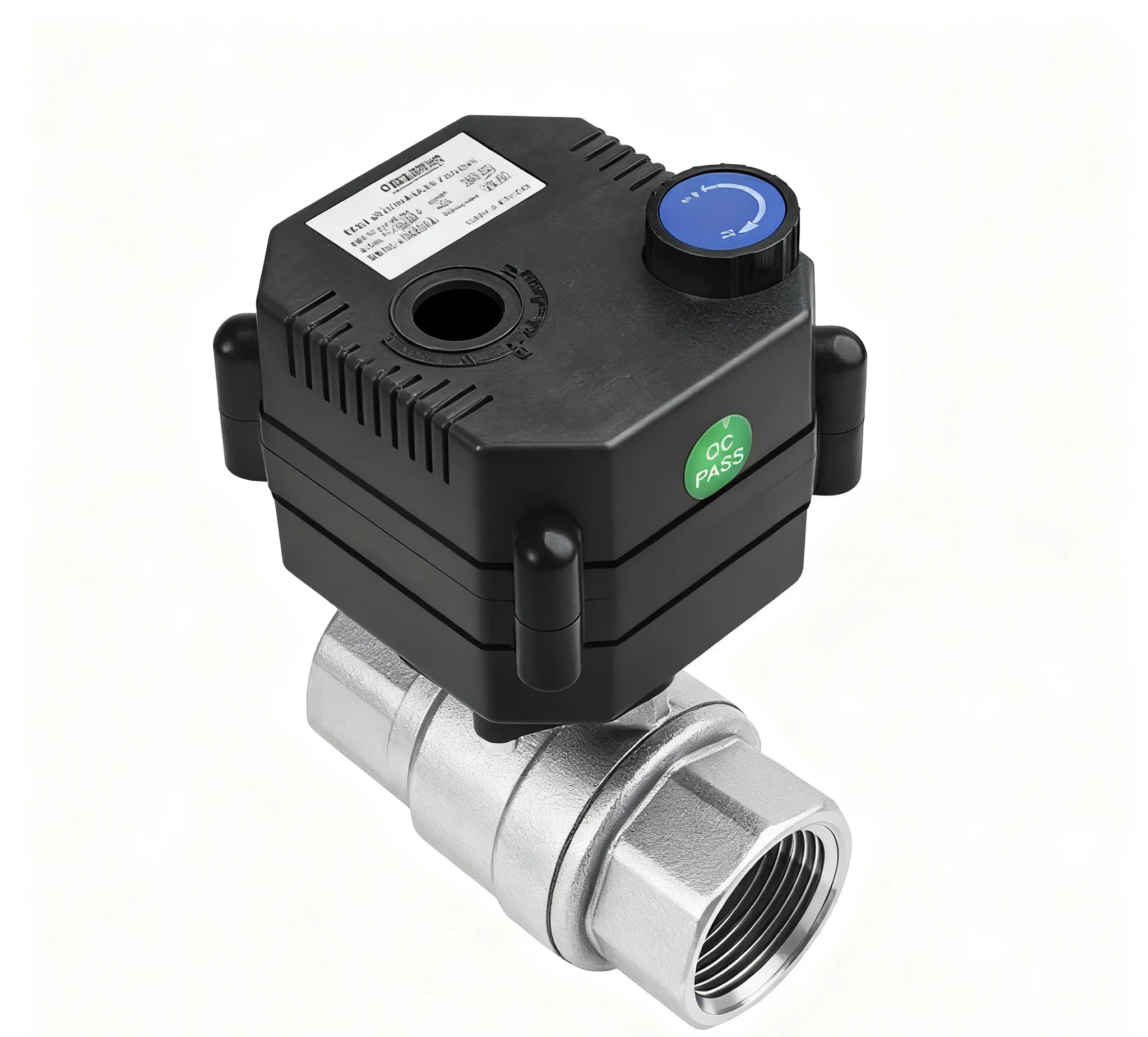 วาล์วน้ำบอลไฟฟ้าควบคุมอัตโนมัติแบบมินิ 2 ทาง พร้อมเกลียว DN32 12V สำหรับบ้านอัจฉริยะ