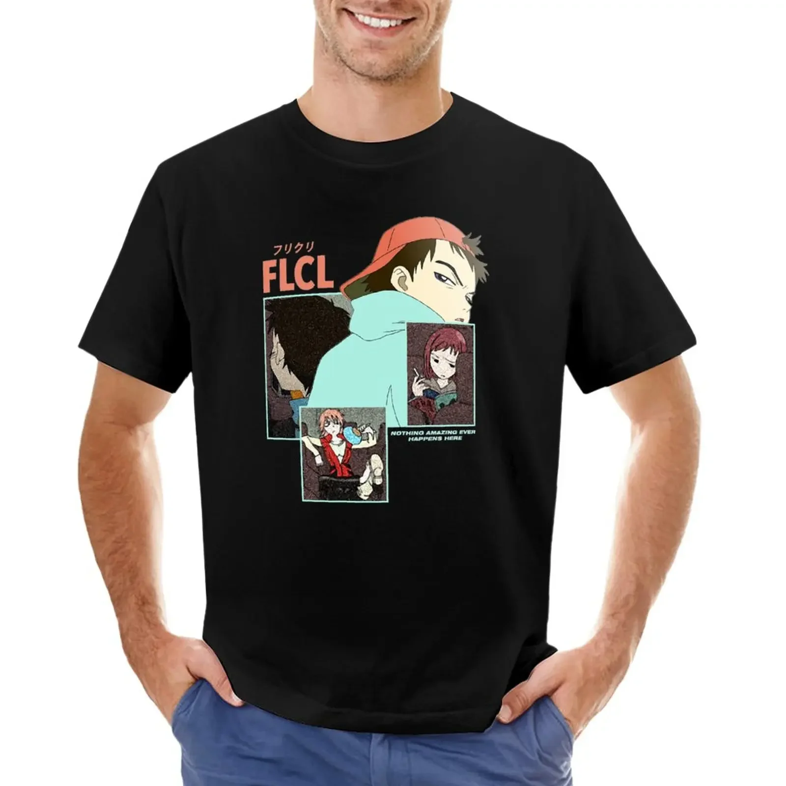 

FLCL ''DEAD END'' V1 T-Shirt summer clothes korean fashion vintage clothes mens t shirts casual stylish