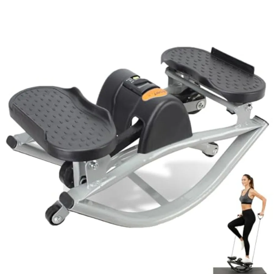 Mini escalera paso a paso portátil para entrenamientos en el hogar Máquina de ejercicios mecedora lateral de bajo impacto en negro con diseño ergonómico para rodillas