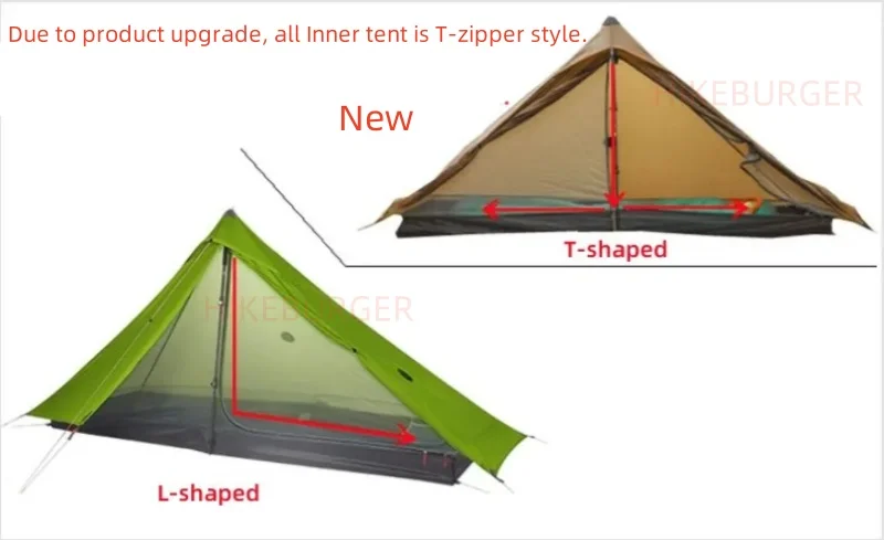 3F UL Gear 2026 Lanshan 1P Zelt Outdoor Camping 15D SilNylon Zelt Ultraleicht 760g Wasserdichtes Stangenloses Zelt für Trekking und Backpacking – Detail 1
