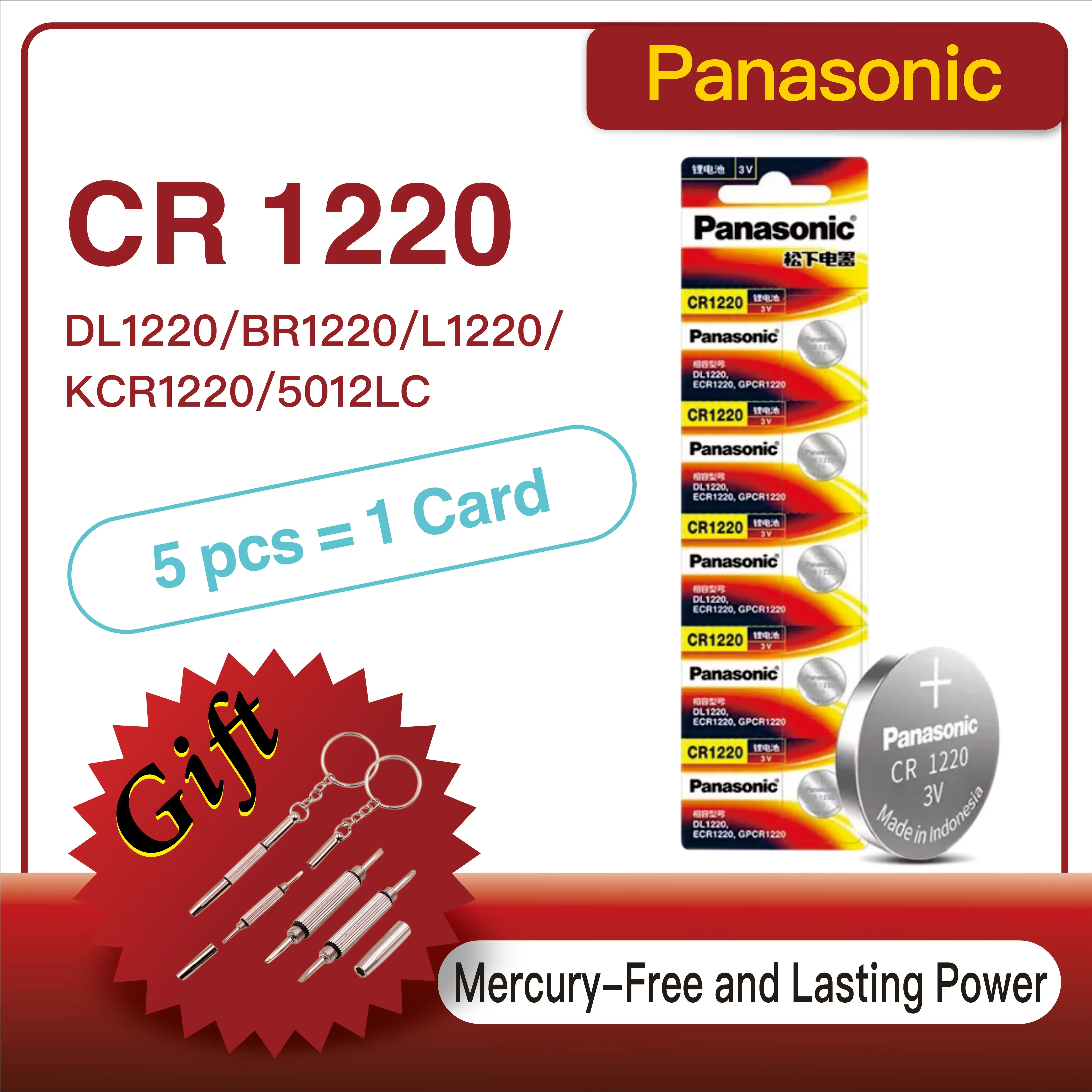 NEW 5-60PCS Original Panasonic CR1220 LM1220 BR1220 ECR1220 Lithium Cell Button For Calculator Toy Medical Watch Key Electronics