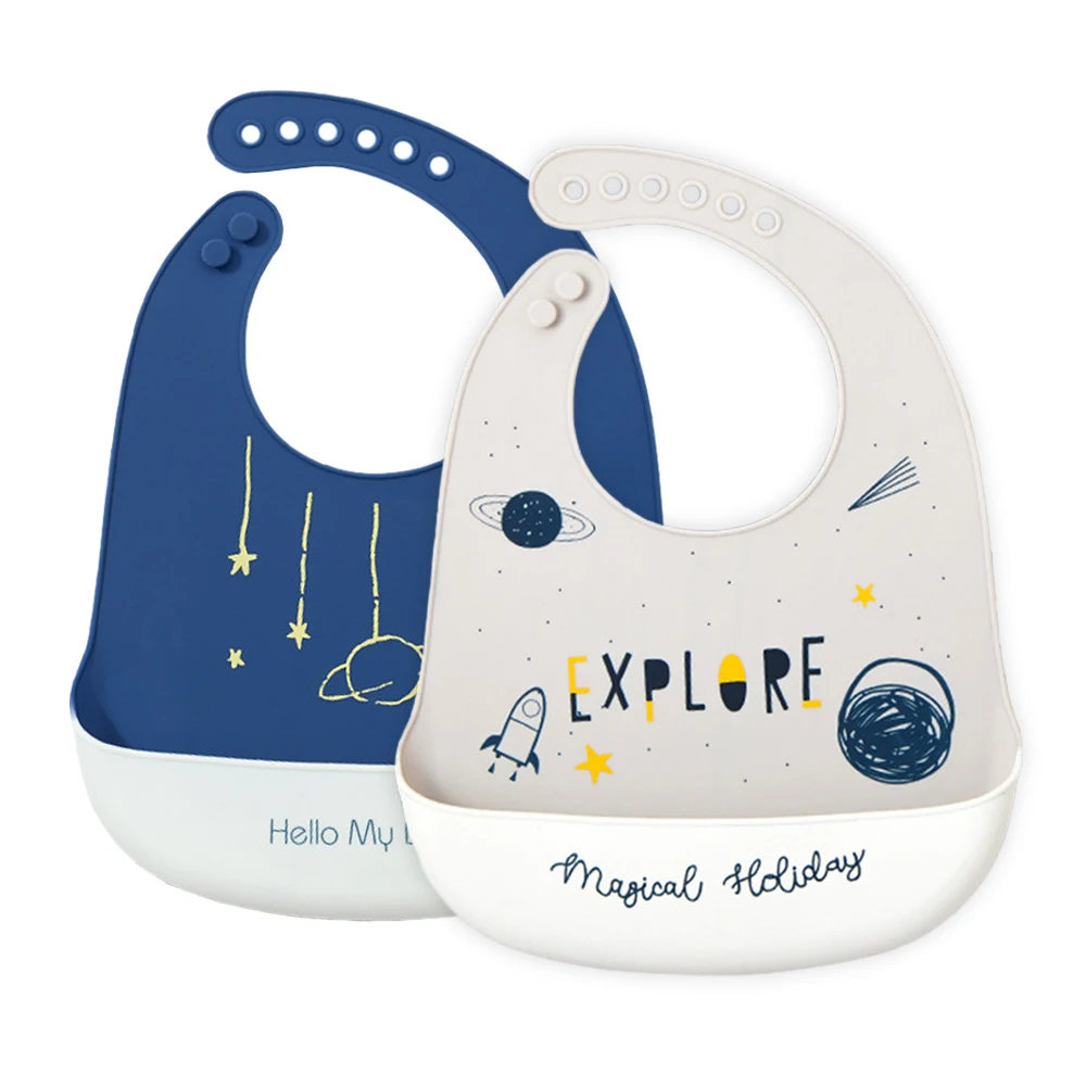 Bavoirs imperméables pour bébé, pour enfants, manger des trucs, en Silicone souple, imprimé Crocodile de dessin animé, tablier d'alimentation réutilisable pour bébé