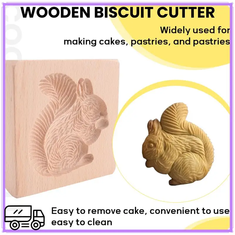 

High Quality Cookie Mold Shortbread Mold Wooden Biscuit Cutter Cookie Mold Cutter Gingerbread Biscuit Shortbread Mold