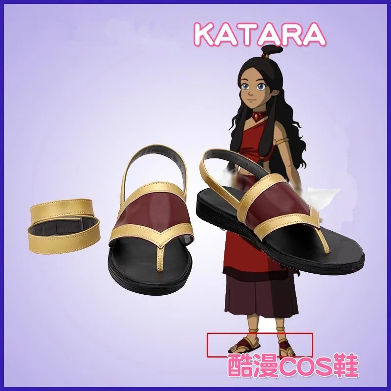 

The Last Airbender Katara Cosplay Costume Anime Handmade Faux Leather Shoes