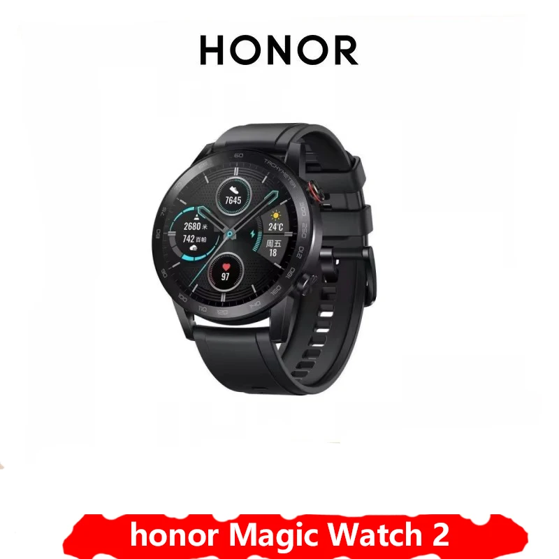 

Оригинальные умные Bluetooth-вызовы Honor Magic Watch 2, подлинная музыка с обнаружением сердечного ритма и кислорода в крови.