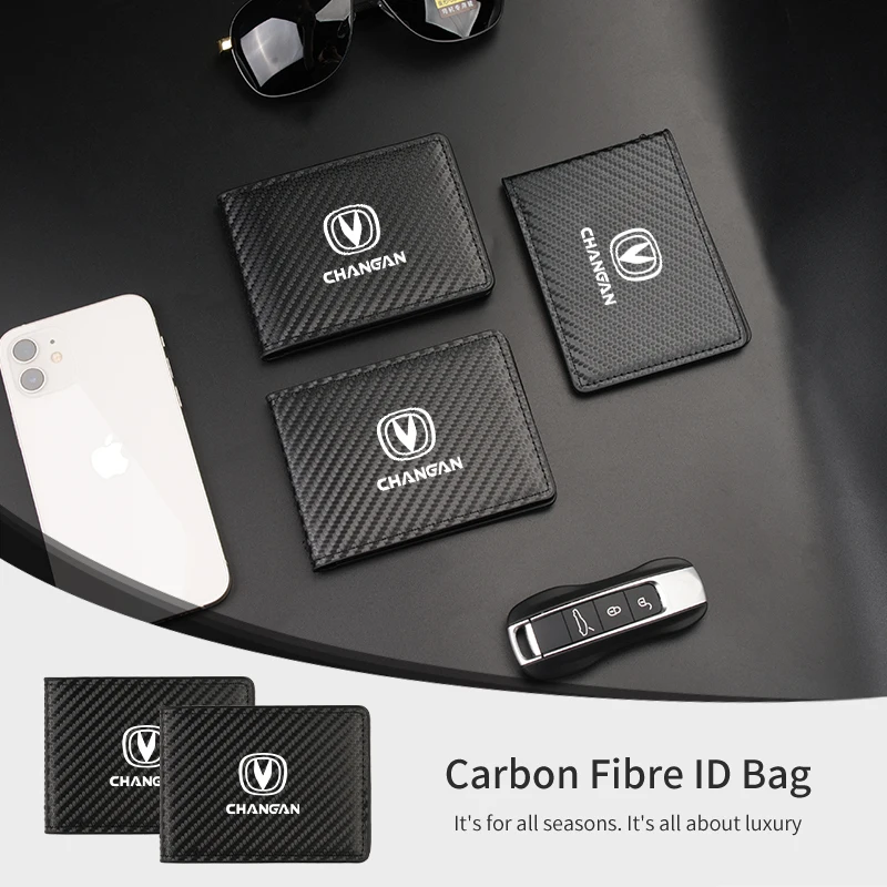 Carbon Fibre Car Driver License Cover Credit Card Holder Storage Accessories For Changan CS75 CS35 CS15 CS95 RAETON CX70