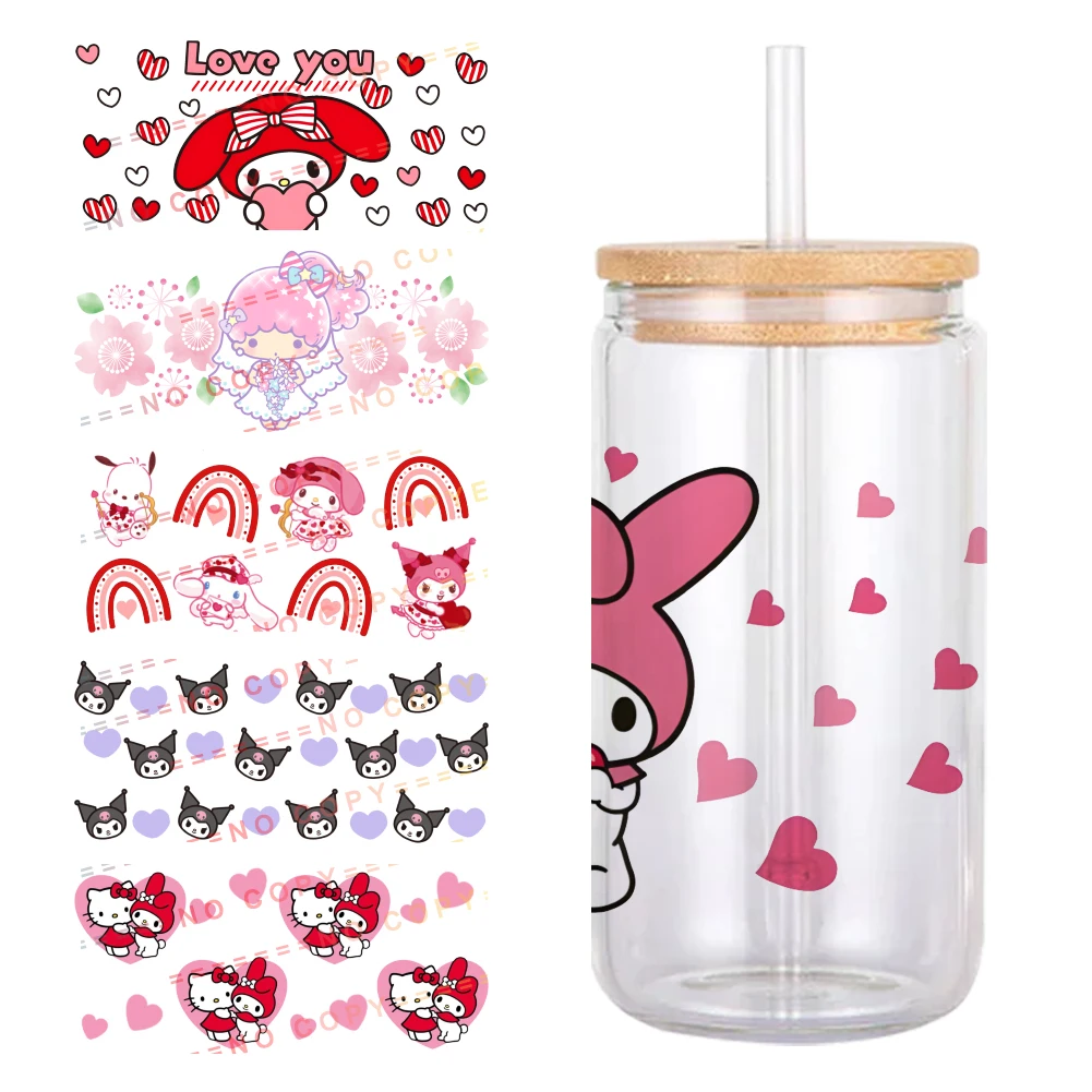 Melody Pochacco Sanrio 11*24cm UV DTF Wrap Sticker DIY For 16oz Glass Cup Waterproof Decals Coffee Cup Sticker