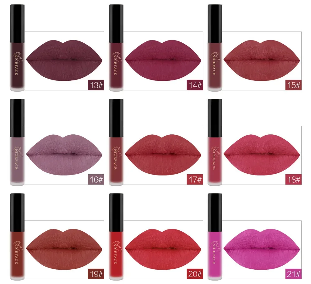 

NICEFACE Lip Gloss 36 Color Waterproof Matte Lip Gloss Liquid Lipstick Waterproof Lasting Makeup Lip Gloss Makeup Cosmetics