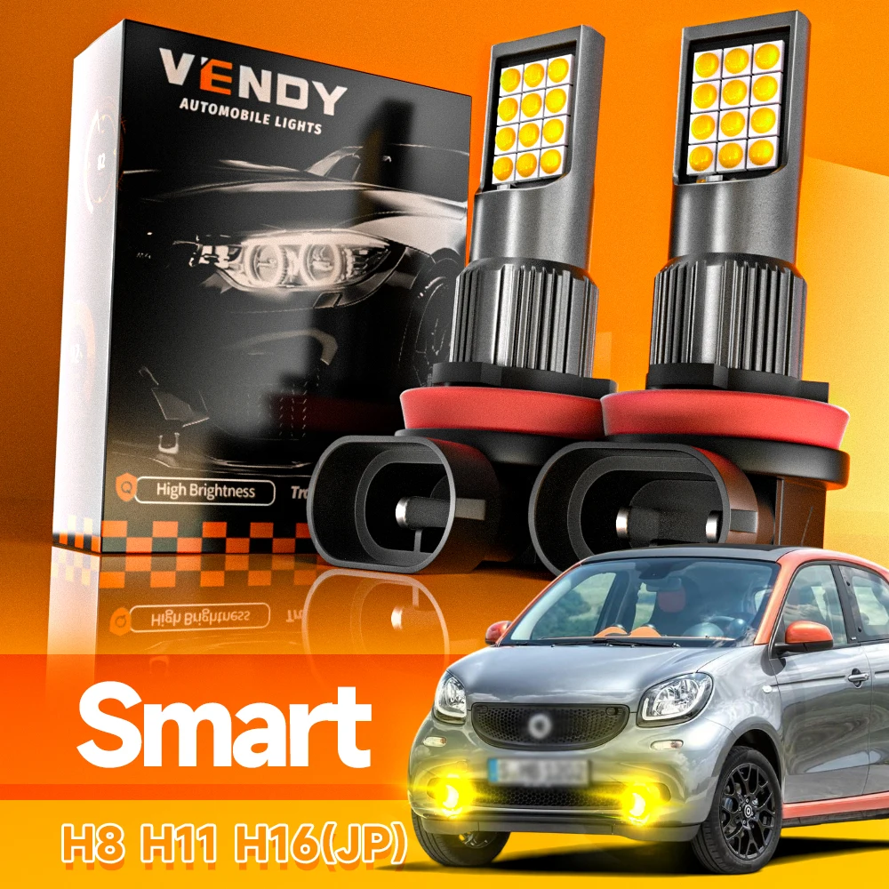 2 stücke LED Nebelscheinwerfer Blub H8 H16 Lampe Canbus Kein Fehler Für Smart Forfour MK1 454 2004-2006 Forfour MK2 453 2015-2019
