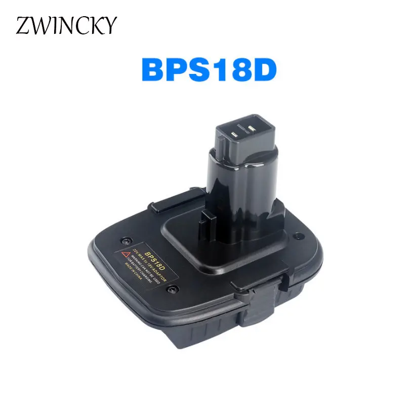 Adaptador de batería BPS18D para Black & Decker/Porter-Cable/batería de iones de litio de 18V de Stanley, convertidor para herramienta eléctrica DeWalt Nickel de 18V