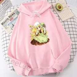 Kawaii Anime Women Casual Hoodies Printed Candy Candy Fleece Sweatshirts Loose Hoodies Thicken Warm Hooded Pullovers Clothi