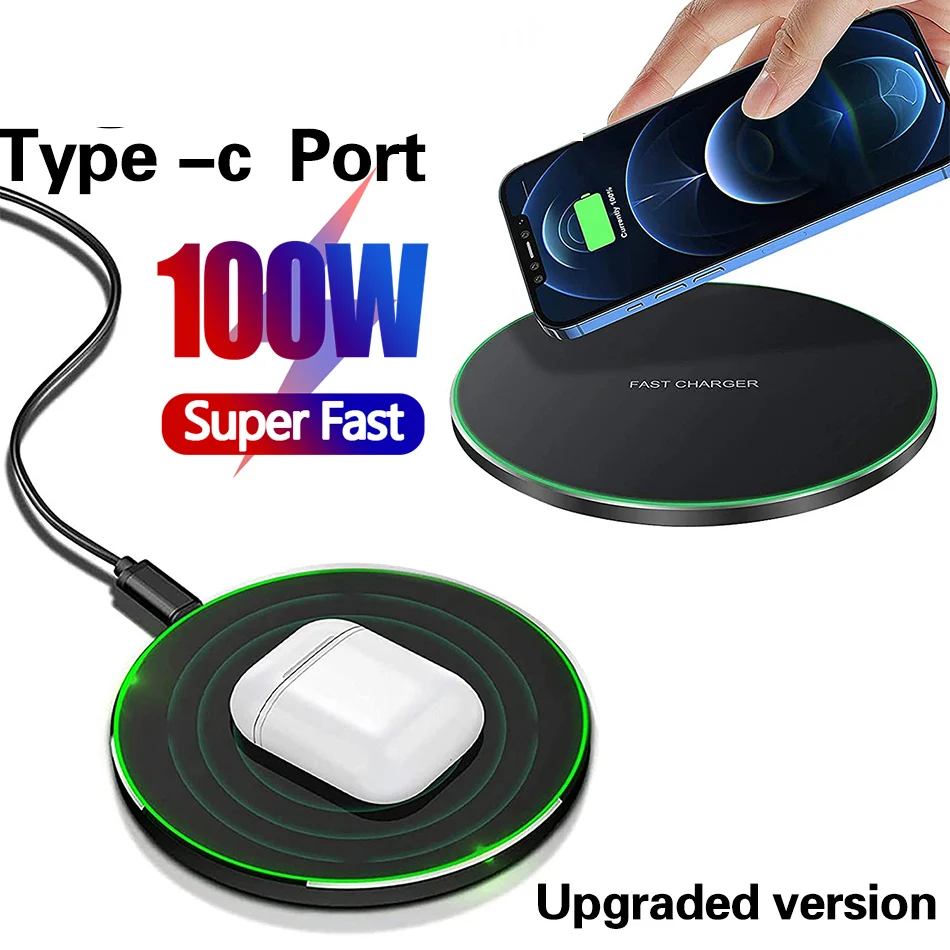 2023 New 100W  Wireless Charger for iPhone 15 14 13 X XR XS Max 8 for Samsung S10 S20 Note10 20 Xiaomi Huawei Phone