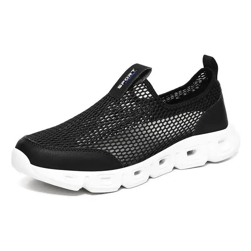 

Summer Shoes Men Couple Casual Shoes Fashion Lightweight Breathable Walking Sneakers Slip-on Mens Mesh Flats Shoes Plus Size 48