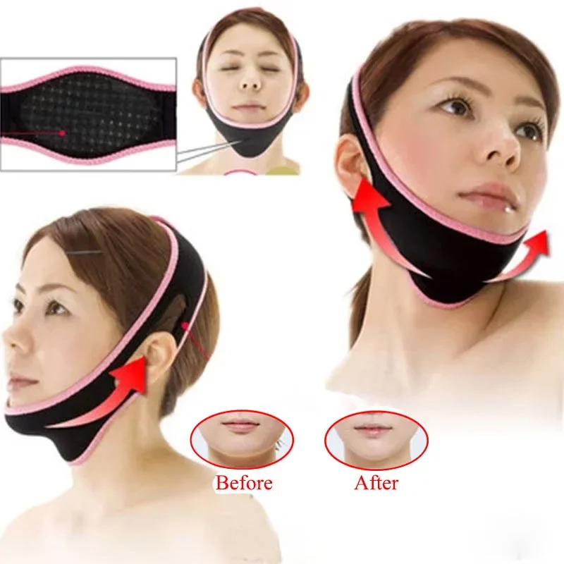 V Shaped Mask Strap Double-Chin Reducer Face Slimming Bandage Face Lifting Belt Tightener Slim Strap 1pcs