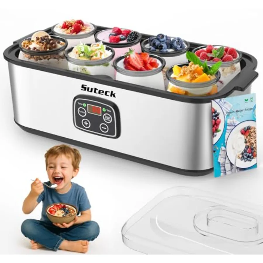 

Йогуртница Suteck - Йогуртница из нержавеющей стали с регулируемым контролем времени и температуры, автоматическим отключением и поддержанием постоянной температуры