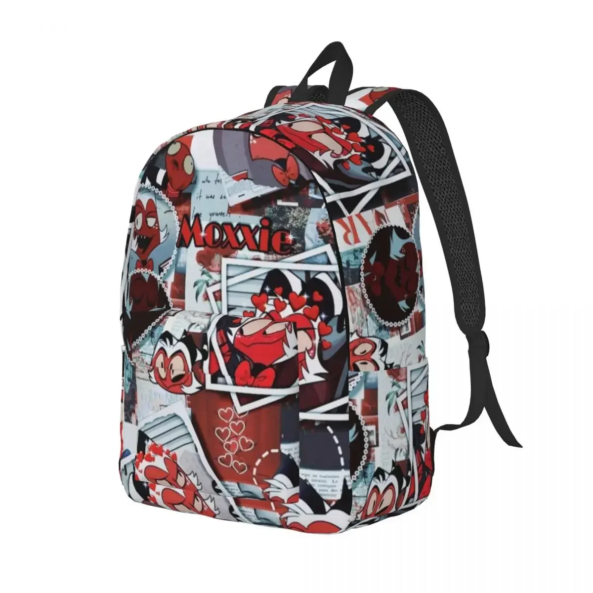 Helluva Boss Cartoon Teenage Backpack Lightweight High School Work Moxxie Daypack for Men Women Laptop Computer Canvas Bags