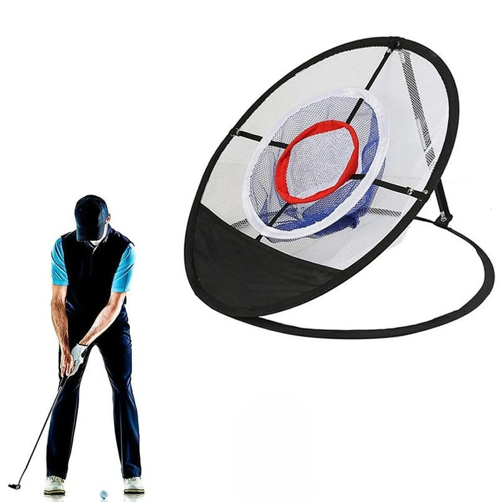 Filet de golf pliable pour le chipping et la pratique du swing, avec cible, pour l'extérieur et l'intérieur, idéal comme cadeau pour golfeur