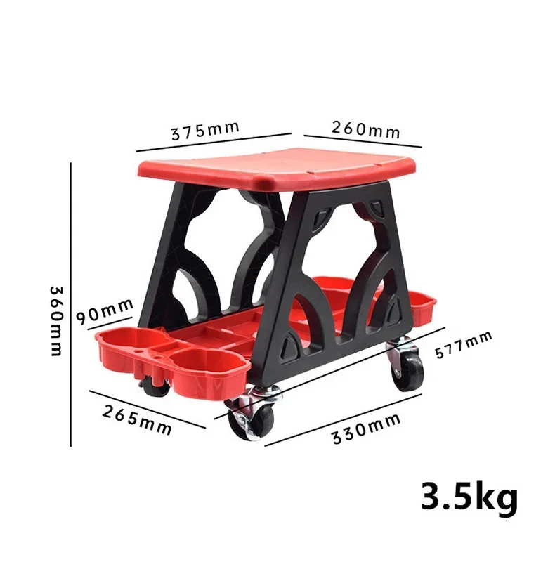 Garage Creeper Seat with Built-in Storage Drawer and Tools Holder, Rolling Creeper Garage Shop Seat