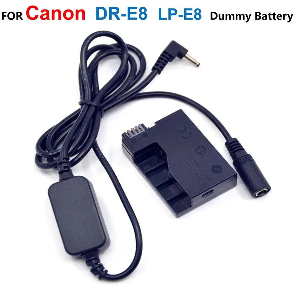 

DR-E8 LP-E8 Dummy Battery+12V-24V Step-Down Power Cable For Canon EOS Rebel T2i T3i T4i T5i 550D 600D 650D 700D Kiss X4 X5 X6