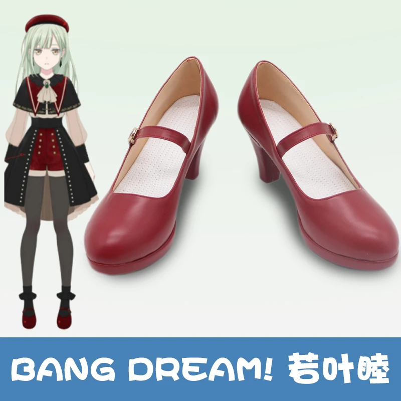 Anime Wakaba Mutsumi Ave Mujica Cosplay Shoes Red High Hill Shoes Women Men Halloween Role Play Shoes Prop