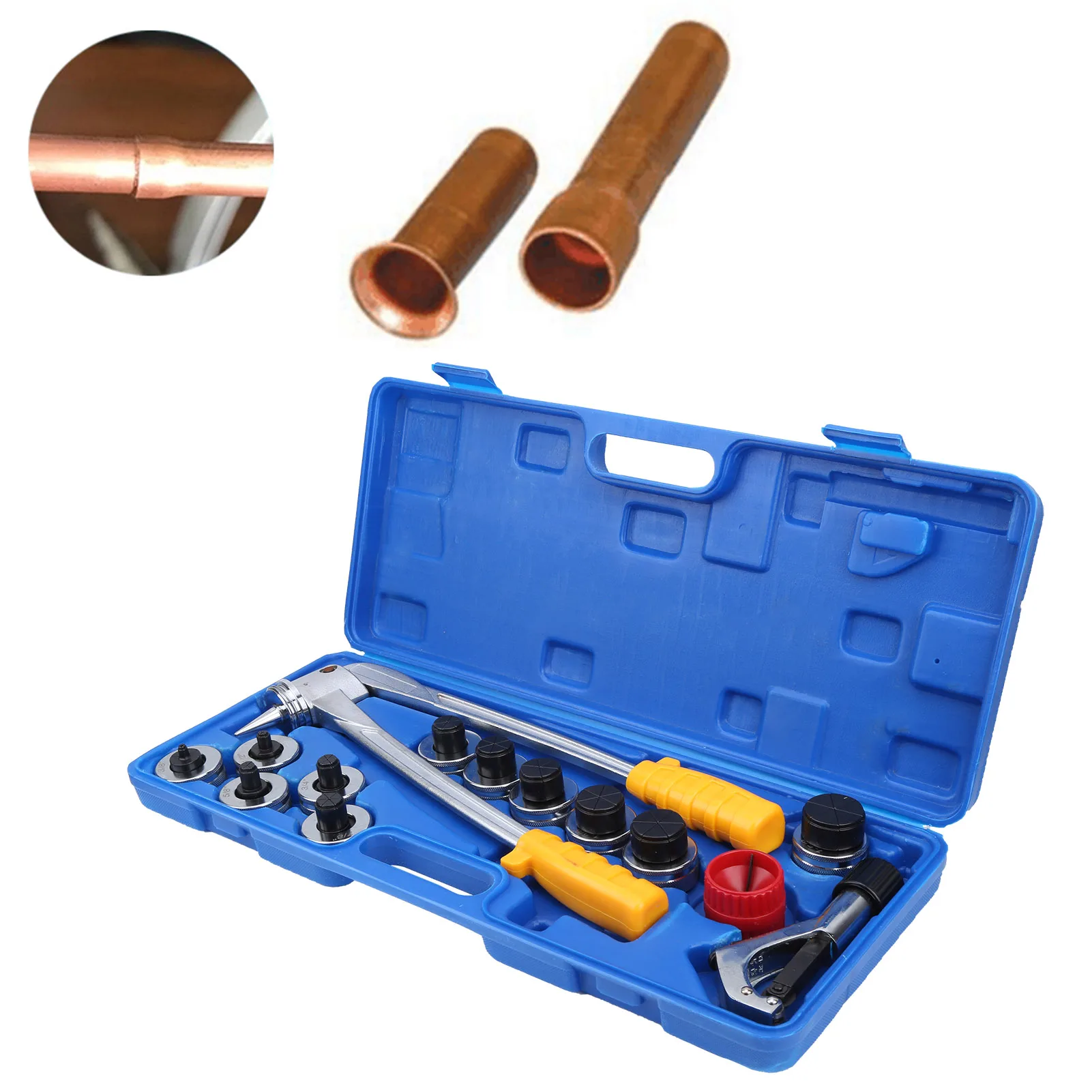Copper Pipe Expander Lever Type Tubing Expanding Tool Portable Manual Copper Aluminum Pipe Tube Expander Kit Tubing Flaring Tool