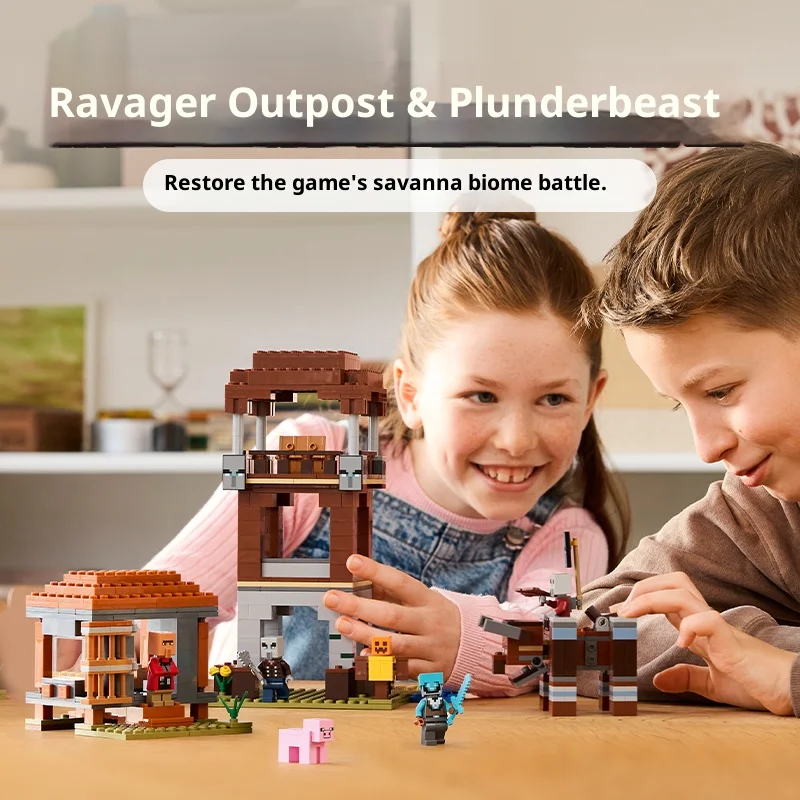 LEGO Building Blocks My World Predator Outpost e Predator Classic Building Blocks Set Giocattoli Regali per bambini