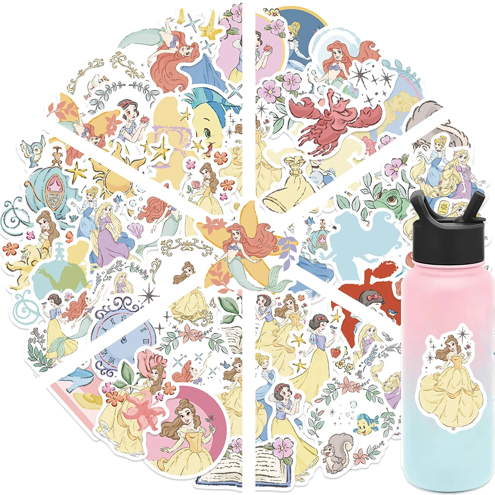 10/30/50 Stuks Disney Schattige Cartoon Prinses Anime Stickers Esthetische Sticker Diy Plakboek Bagage Laptop Telefoon Decoratie Kids Speelgoed