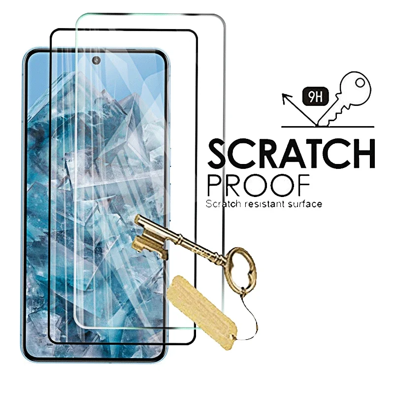 Kaca Tempered pelindung layar Google Pixel 8 Pro, kaca pelindung layar Google 8pro 7a 6a 8 7 6 A lensa kaca lensa kamera bening