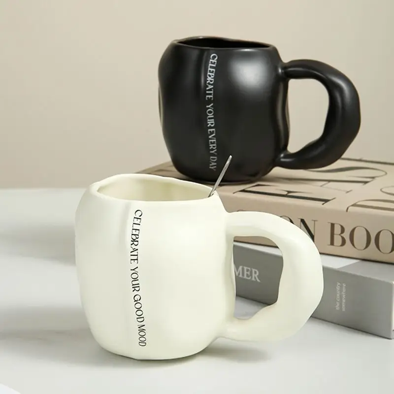 

Irregular Matte Ceramic Mug,Creative Office Home Milk Couple Coffee Cup Water Cups Personalized Dad Christmas Gifts Drinkware