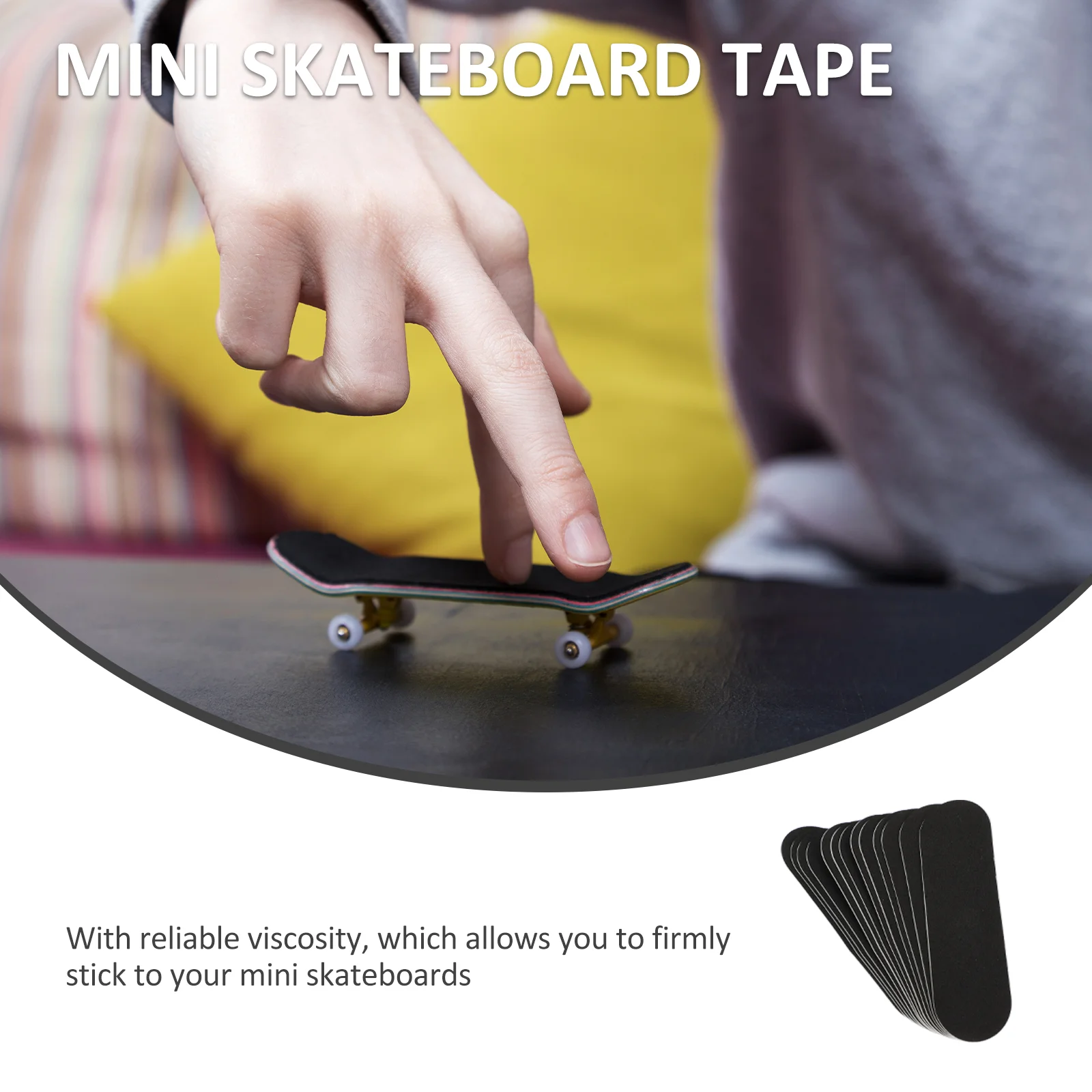 10 Pcs Finger Skateboard Stickers Clear Tape Mini Grip Miniature Non-slip Sponge Non-skid for Fingerboards