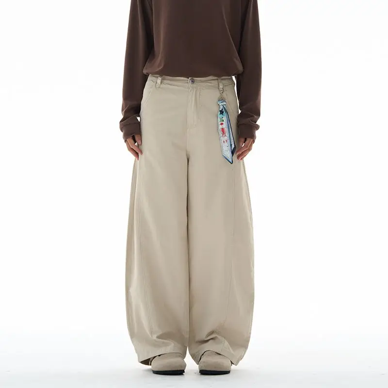 

Baggy Wide-leg Jeans 100% Cotton Comfortable Breathable Autumn Casual Denim Pants Loose Straight Trousers Fashion Streetwear