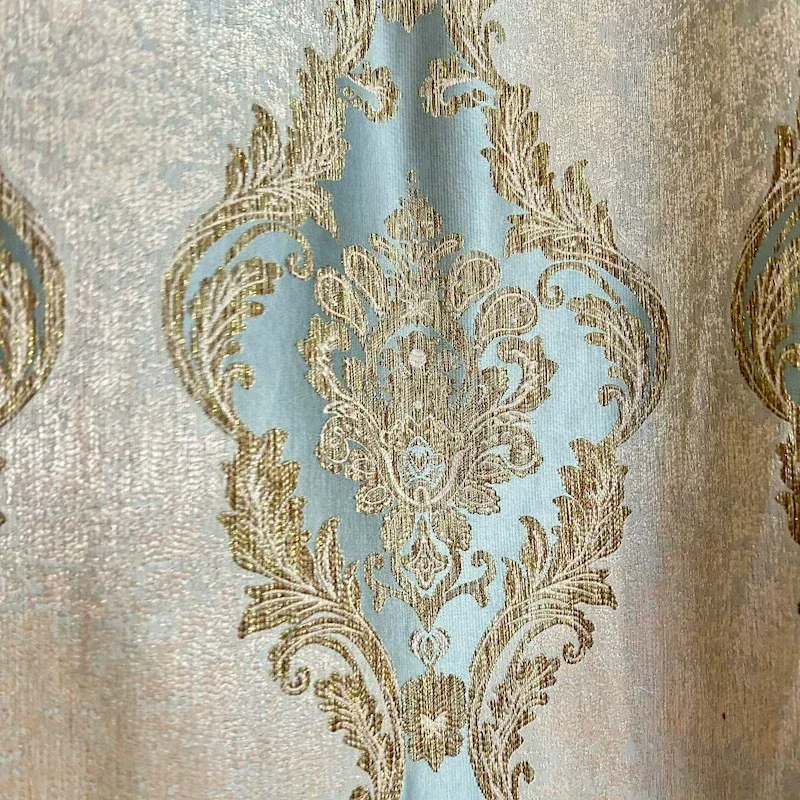 

High-precision Gold Wire Jacquard Blue European-style Luxury Fashion High-level Shading Curtains For Living Room Bedroom Dining