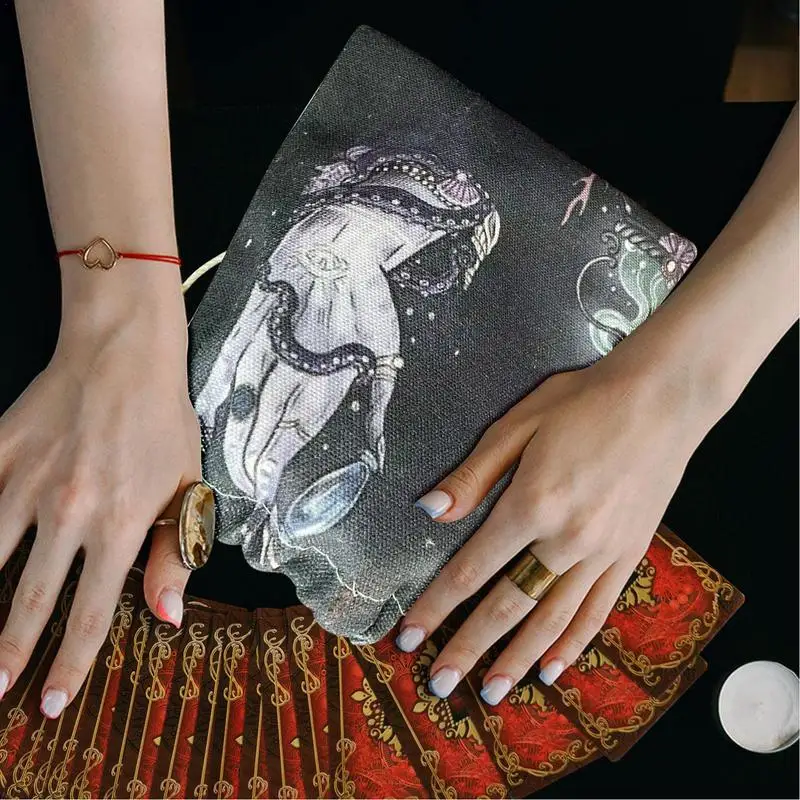 Storage Bag For Tarot Drawstring Jewelry Storage Bag 5.12x7.09 Inch Drawstring Bags For Rune Dice Jewelry Gift Bags For Tarot
