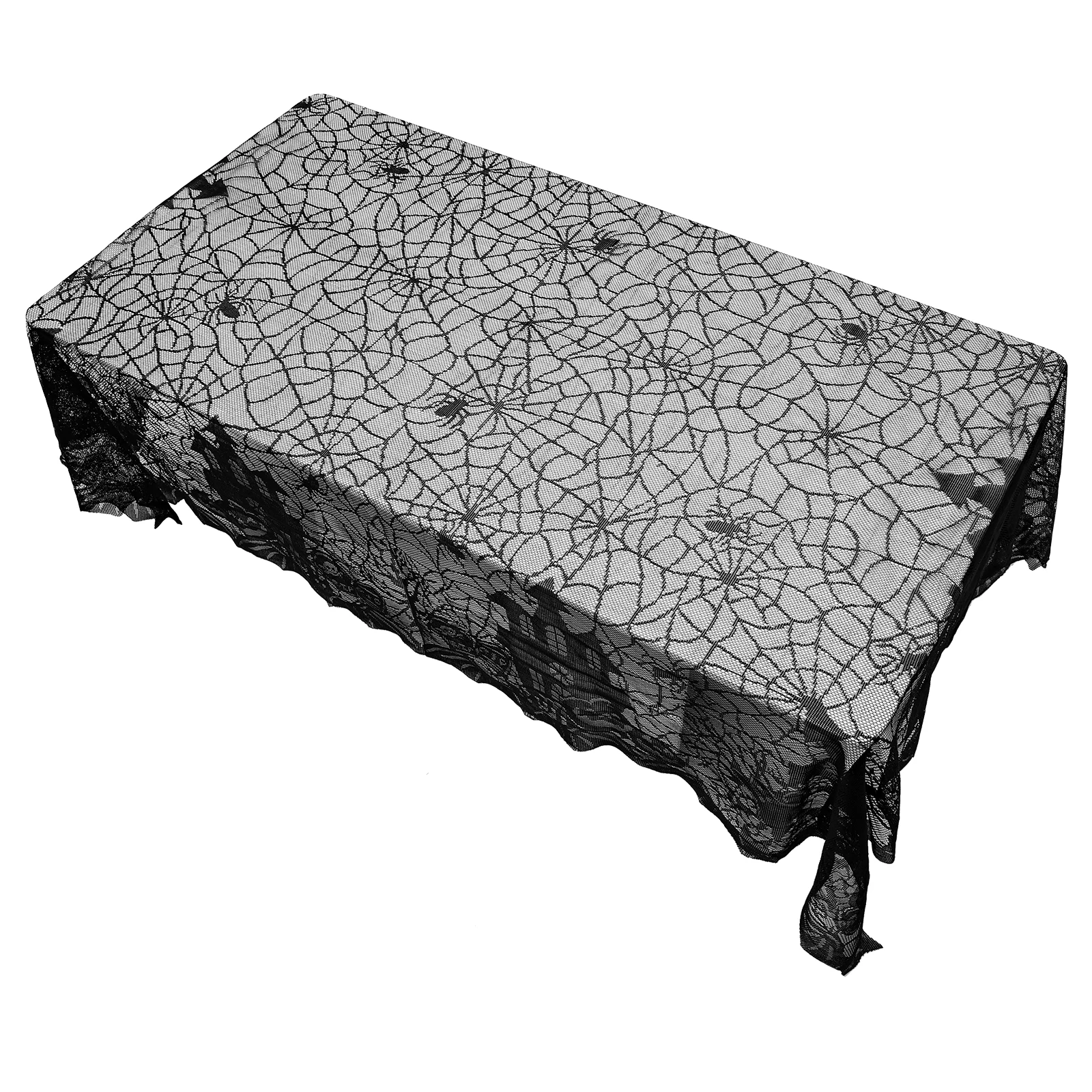 

Halloween Spider Web Tablecloth Decor Rectangle Party Table Cover Fireplace Wall DecorHaunted House Zombiedecoration