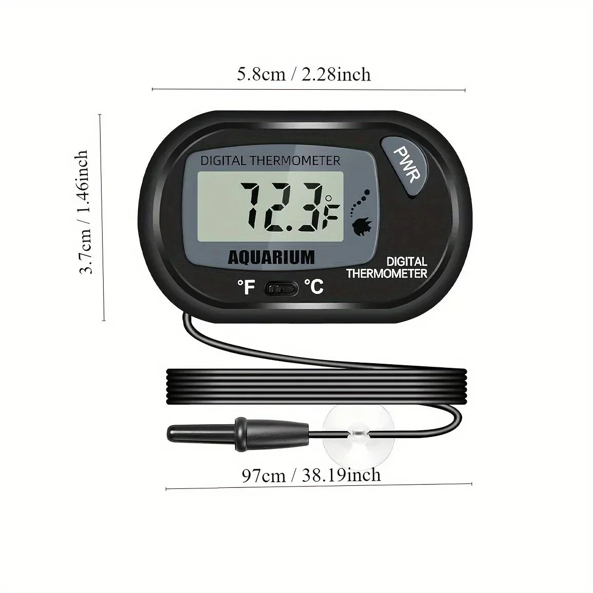 /8pcs lcd digitales Aquarium thermometer, Aquarium thermometer mit wasserfester Sensors onde und Saugnapf für Reptilien