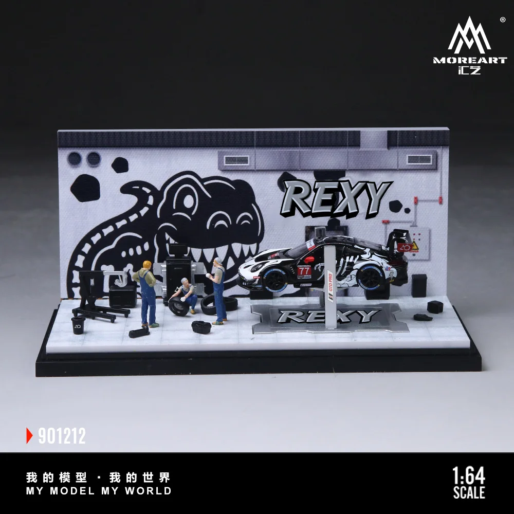 MoreArt 1:64 Garage Repair Workshop Diorama Special Custom Coating Scene Model Hobby Accessory for Car Model Collectors view 5