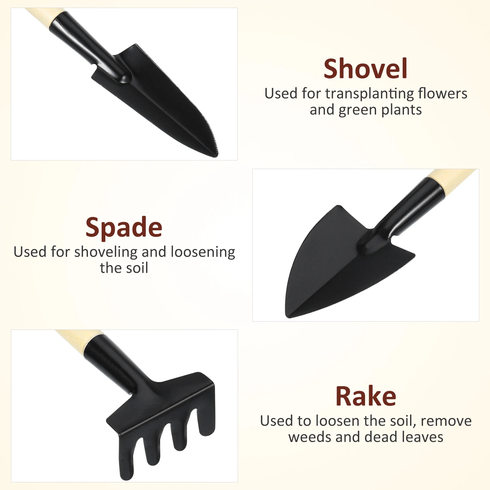 MINI Gardening ชุดเครื่องมือน้ําหนักเบาเด็กเครื่องมือปลอดภัยทนทานปลูกพลั่วคราดสวนขนาดเล็กชุดเครื่องมือสําหรับผัก