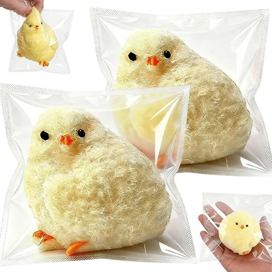 1/5/10/20/50/100pcs Taba Squishy Chick, Handmade Fidget Chicken Sticky TPR Squeeze Toys for Kids, Chick Squishies Toys Stress Re