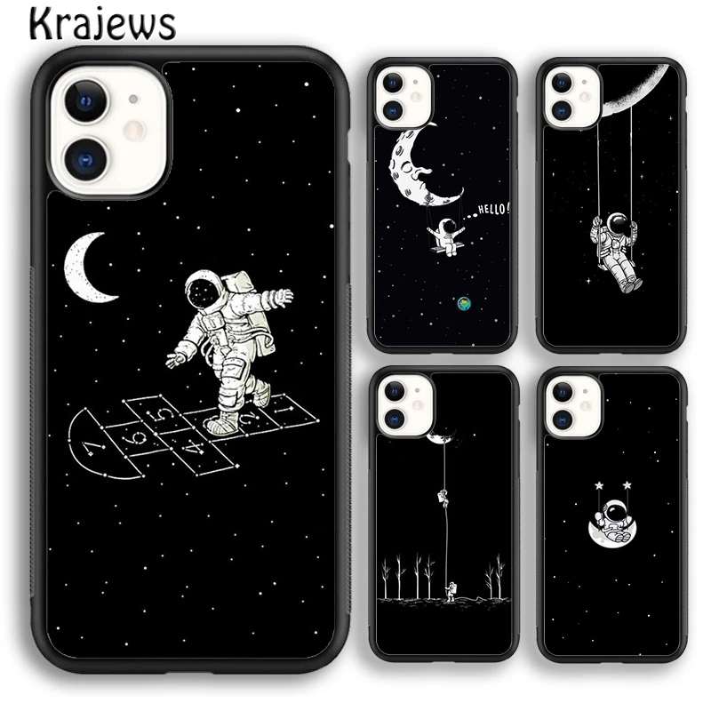 Astronaut Stars Constellation Phone Case Cover For iPhone 16 15 14 plus XS XR 11 12 mini 13 pro max coque Shell Fundas