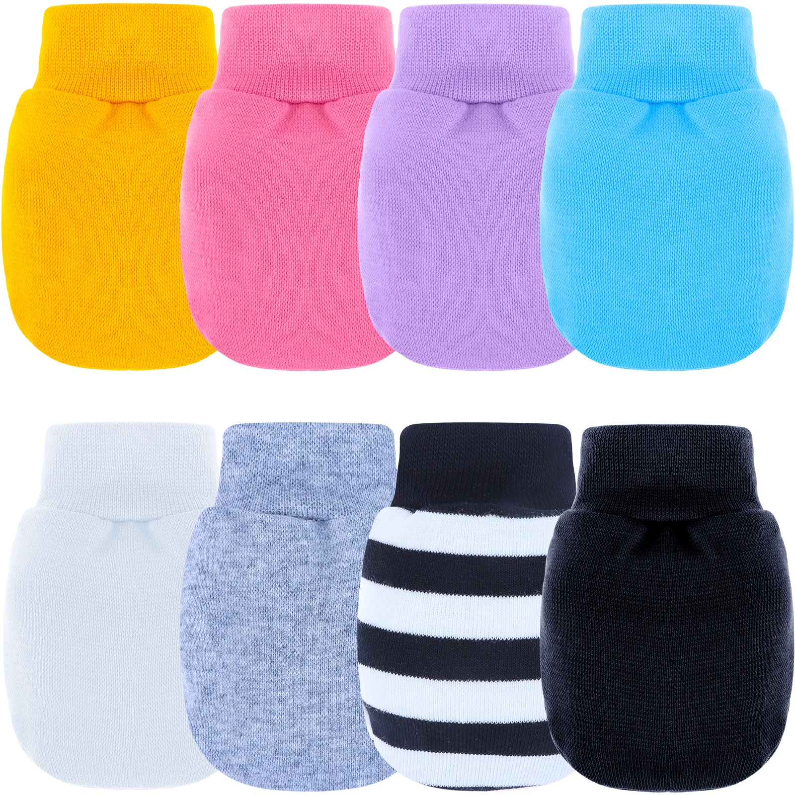 8 Pairs Newborn Baby Mittens for Boys Girls No Scratch Infant Mittens